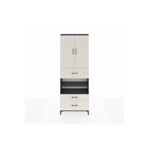 Arges Dolap 5 Raflı 3 Çekmeceli 2 Kapaklı 88x30x243 Antrasit-aytaşı