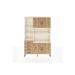 Arges Gardrop 8 Raflı 4 Çekmeceli 4 Kapaklı 132x30x195 Aytaşı-çam