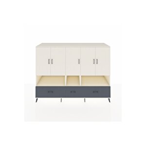 Kronos Dolap 12 Raflı 3 Çekmeceli 5 Kapaklı 220x59x163 Aytaşı-aytaşı/antrasit