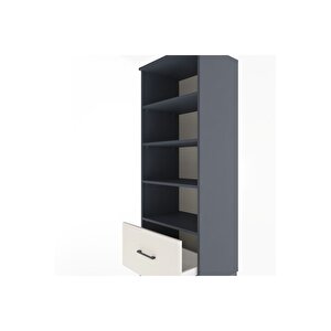 Hyperion Dolap 4 Raflı Tek Çekmeceli 60x44x163 Antrasit-aytaşı