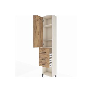 Arges Dolap 3 Raflı 3 Çekmeceli Tek Kapaklı 44x30x221 Aytaşı-çam