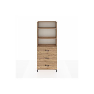 Arges Dolap 3 Raflı 3 Çekmeceli 88x30x221 Çam-çam