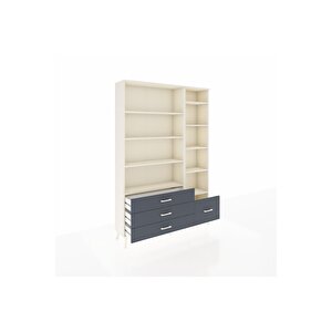 Arges Dolap 9 Raflı 4 Çekmeceli  132x30x195 Aytaşı-aytaşı/antrasit