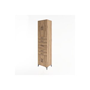 Hyperion Dolap 2 Raflı 5 Çekmeceli 4 Kapaklı 60x44x243 Çam-çam