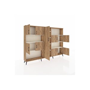 Arges Dolap 10 Raflı 9 Kapaklı 220x30x163 Çam-çam/aytaşı