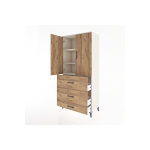Hyperion Dolap 3 Raflı 3 Çekmeceli 2 Kapaklı 88x44x195 Aytaşı-çam