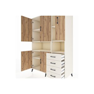 Kronos Dolap 7 Raflı 4 Çekmeceli 5 Kapaklı 132x59x195 Aytaşı-çam/aytaşı