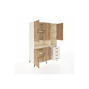 Kronos Dolap 7 Raflı 4 Çekmeceli 5 Kapaklı 132x59x195 Aytaşı-çam/aytaşı