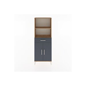 Arges Dolap 3 Raflı Tek Çekmeceli 2 Kapaklı 60x30x163 Çam-antrasit