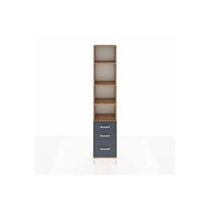 Arges Dolap 4 Raflı 3 Çekmeceli 44x30x221 Çam-antrasit