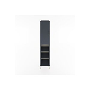 Hyperion Dolap 4 Raflı Tek Kapaklı Tek Askılı 44x44x221 Antrasit-antrasit