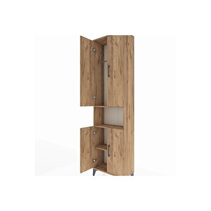 Arges Dolap 3 Raflı 4 Kapaklı Tek Askılı 60x30x221 Çam-çam