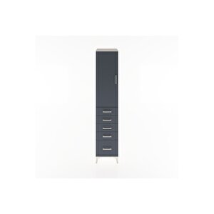 Hyperion Dolap 2 Raflı 5 Çekmeceli Tek Askılı 44x44x221 Aytaşı-antrasit