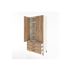Hyperion Dolap 4 Raflı 3 Çekmeceli 2 Kapaklı 88x44x195 Aytaşı-çam