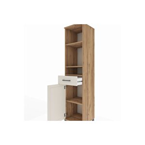 Hyperion Dolap 4 Raflı Tek Çekmeceli Tek Kapaklı 44x44x195 Çam-aytaşı