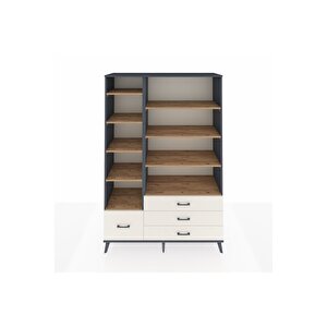 Hyperion Dolap 9 Raflı 4 Çekmeceli  132x44x195 Antrasit-çam/aytaşı