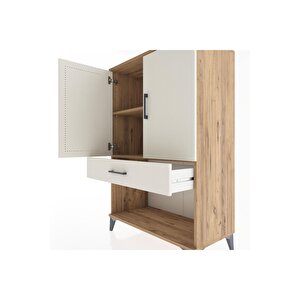 Hyperion Dolap 2 Raflı Tek Çekmeceli 2 Kapaklı 88x44x134 Çam-aytaşı