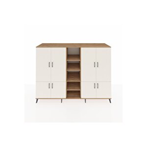 Kronos Dolap 14 Raflı 8 Kapaklı 220x59x163 Çam-aytaşı/çam
