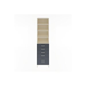 Hyperion Dolap 4 Raflı 4 Çekmeceli 2 Kapaklı 60x44x243 Aytaşı-antrasit