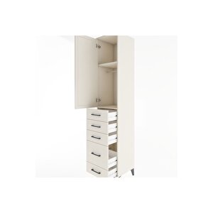 Hyperion Dolap 2 Raflı 5 Çekmeceli Tek Askılı 44x44x221 Aytaşı-aytaşı