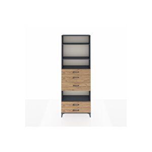 Arges Dolap 4 Raflı 5 Çekmeceli 88x30x243 Antrasit-çam