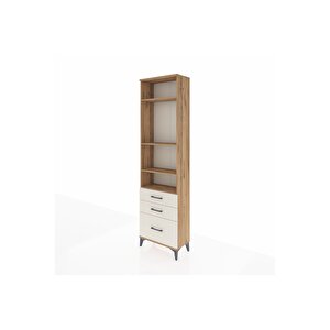 Arges Dolap 4 Raflı 3 Çekmeceli 60x30x221 Çam-aytaşı