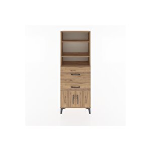 Arges Dolap 3 Raflı 2 Çekmeceli 2 Kapaklı 60x30x163 Çam-çam