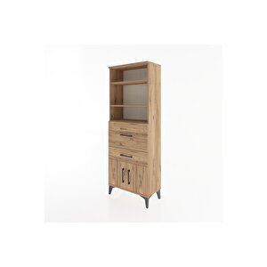 Arges Dolap 3 Raflı 2 Çekmeceli 2 Kapaklı 60x30x163 Çam-çam