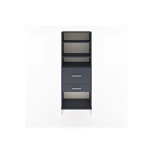 Arges Dolap 3 Raflı 2 Çekmeceli 60x30x163 Antrasit-antrasit