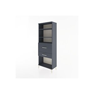 Arges Dolap 3 Raflı 2 Çekmeceli 60x30x163 Antrasit-antrasit