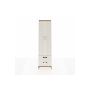 Arges Dolap 3 Raflı 2 Çekmeceli Tek Askılı 60x30x221 Çam-aytaşı