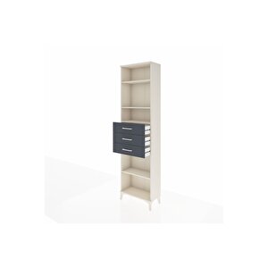 Arges Dolap 4 Raflı 3 Çekmeceli 60x30x221 Aytaşı-antrasit