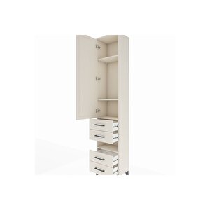 Arges Dolap 4 Raflı 4 Çekmeceli Tek Kapaklı 44x30x221 Aytaşı-aytaşı
