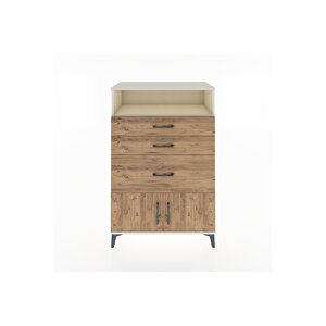 Hyperion Dolap Tek Raflı 3 Çekmeceli 2 Kapaklı 88x44x134 Aytaşı-çam