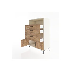 Hyperion Dolap Tek Raflı 3 Çekmeceli 2 Kapaklı 88x44x134 Aytaşı-çam