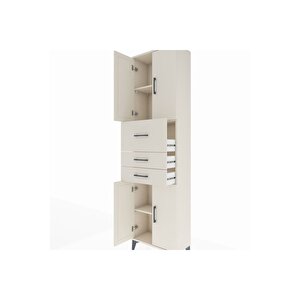 Arges Dolap 3 Raflı 3 Çekmeceli 4 Kapaklı 60x30x221 Aytaşı-aytaşı