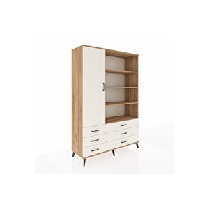 Hyperion Gardrop 8 Raflı 6 Çekmeceli Tek Kapaklı  132x44x195 Çam-aytaşı