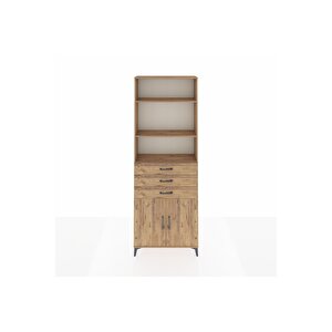 Arges Dolap 4 Raflı 3 Çekmeceli 2 Kapaklı 88x30x243 Çam-çam