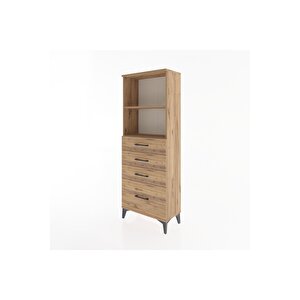 Arges Dolap 2 Raflı 4 Çekmeceli 60x30x163 Çam-çam