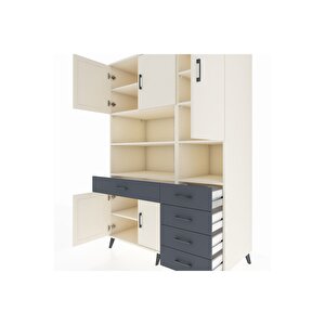 Kronos Dolap 9 Raflı 5 Çekmeceli 5 Kapaklı 132x59x195 Aytaşı-aytaşı/antrasit