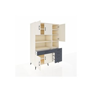 Kronos Dolap 9 Raflı 5 Çekmeceli 5 Kapaklı 132x59x195 Aytaşı-aytaşı/antrasit