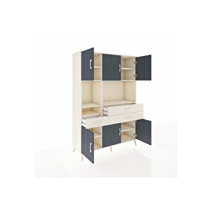 Hyperion Dolap 9 Raflı 3 Çekmeceli 6 Kapaklı 132x44x195 Aytaşı-antrasit/aytaşı