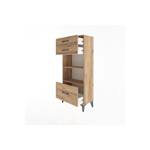 Arges Dolap 2 Raflı 3 Çekmeceli 60x30x134 Çam-çam