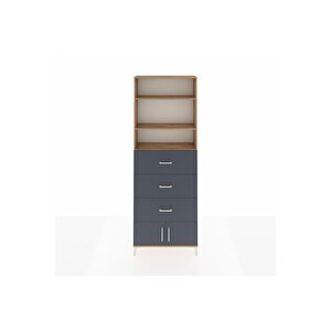 Arges Dolap 3 Raflı 3 Çekmeceli 2 Kapaklı 88x30x243 Çam-antrasit