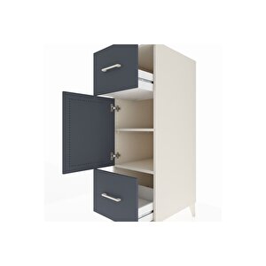 Kronos Dolap 2 Raflı 2 Çekmeceli Tek Kapaklı 44x59x134 Aytaşı-antrasit