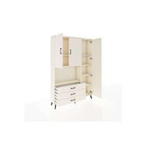 Arges Gardrop 7 Raflı 3 Çekmeceli 3 Kapaklı 132x30x195 Aytaşı-aytaşı