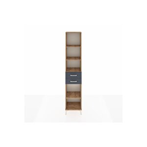 Arges Dolap 4 Raflı 3 Çekmeceli 44x30x221 Çam-antrasit