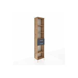 Arges Dolap 4 Raflı 3 Çekmeceli 44x30x221 Çam-antrasit