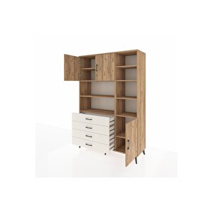 Hyperion Dolap 9 Raflı 4 Çekmeceli 3 Kapaklı 132x44x195 Çam-çam/aytaşı