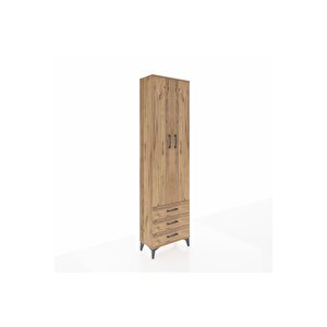 Arges Dolap 3 Raflı 3 Çekmeceli Tek Askılı 60x30x221 Çam-çam